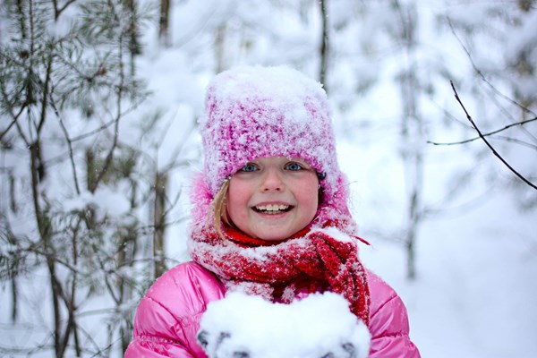 Young girl in the snow